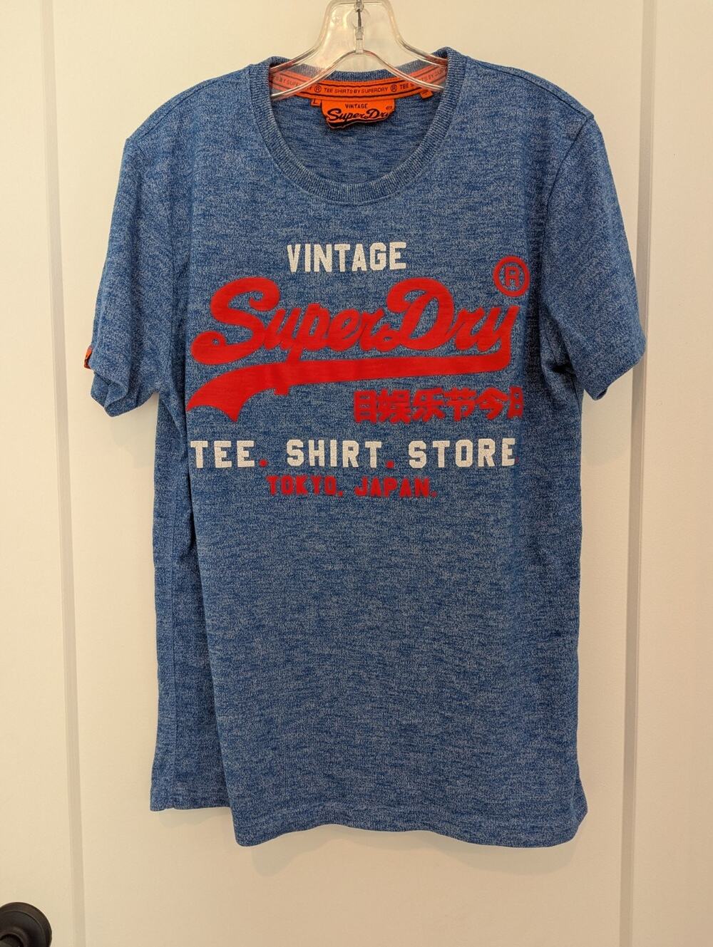 Vtg Super Dry T-shirt Size Large Men's Blue Tokyo Japan